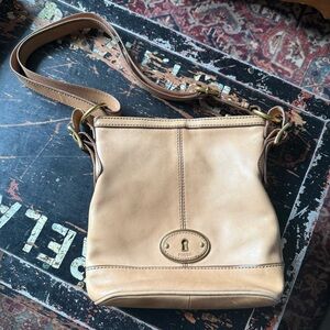 Fossil Tan Leather Shoulder Bag
